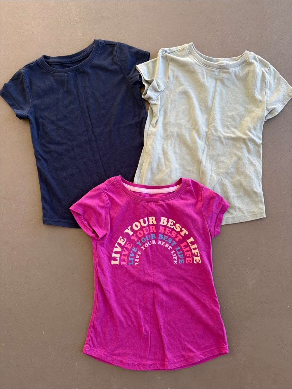 wonder nation Short-Sleeve Tee Trio in Navy, Light Green, Magenta
